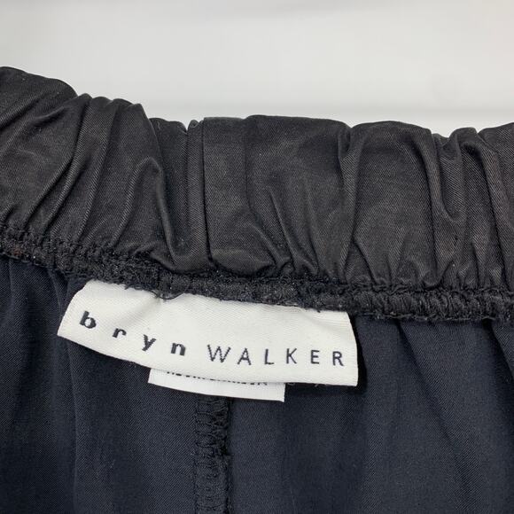 Bryn Walker Wide Leg Pull On Cropped Pants Womens Size Small Black Cupro Blend - Picture 5 of 7